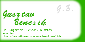 gusztav bencsik business card