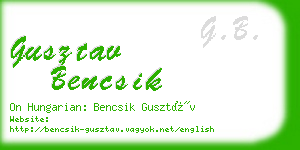 gusztav bencsik business card